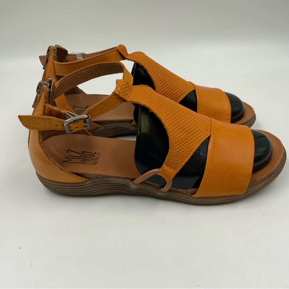 Miz Mooz Mari Yellow Orchid Perforated Slingback Sandal Stylish Women’s Size 38. - Picture 3 of 8
